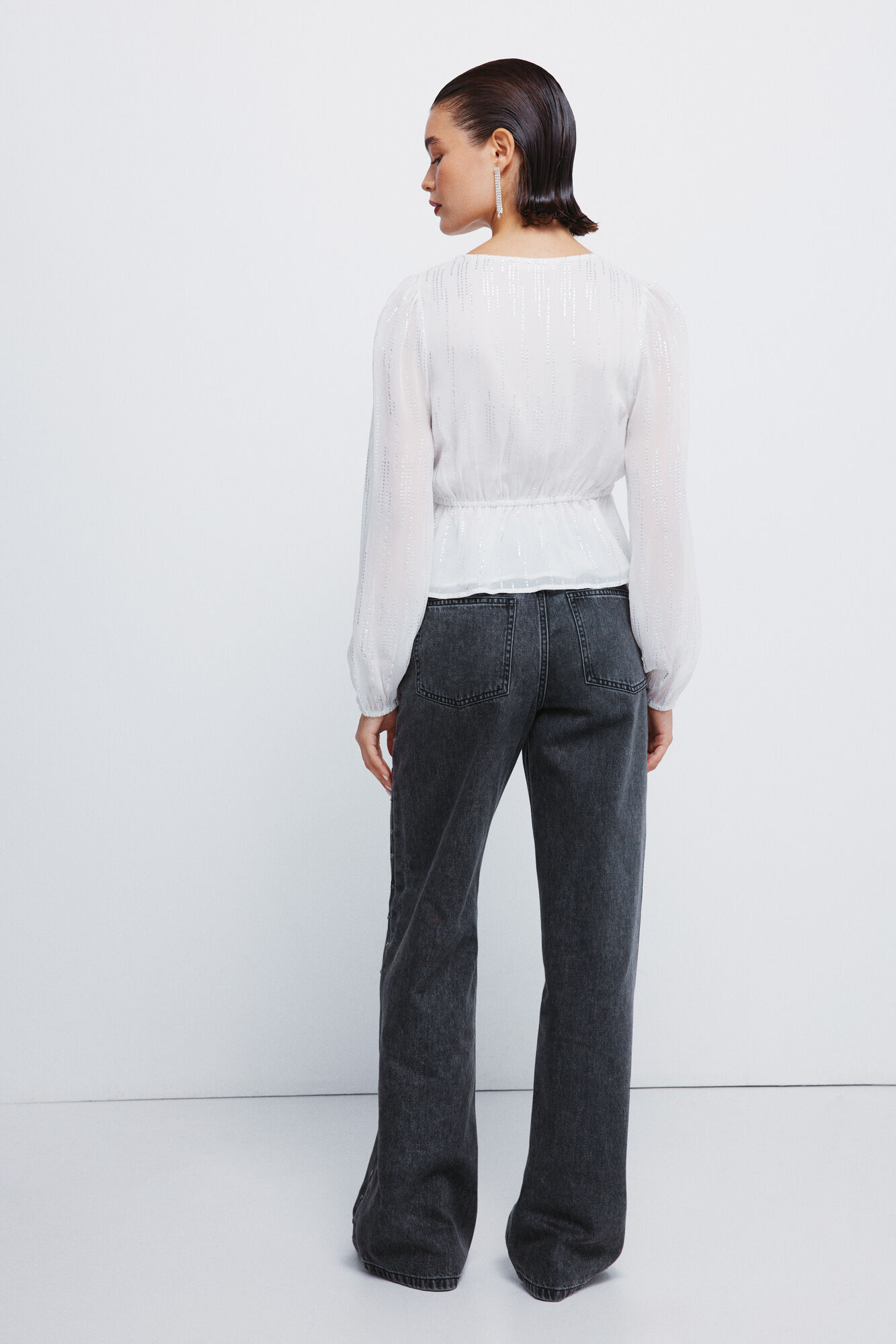 Springfield Jeans con tachuelas anchas  negro