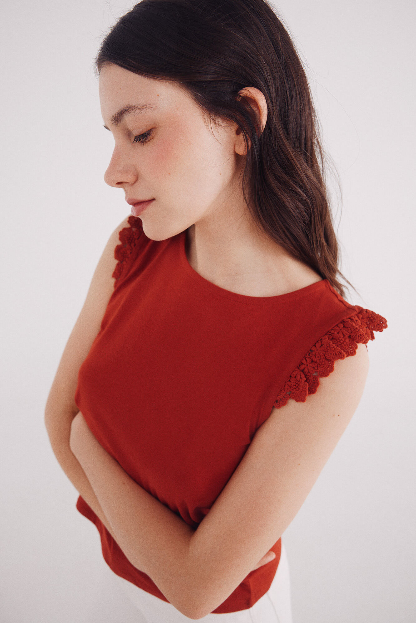 Springfield Playera volantes crochet