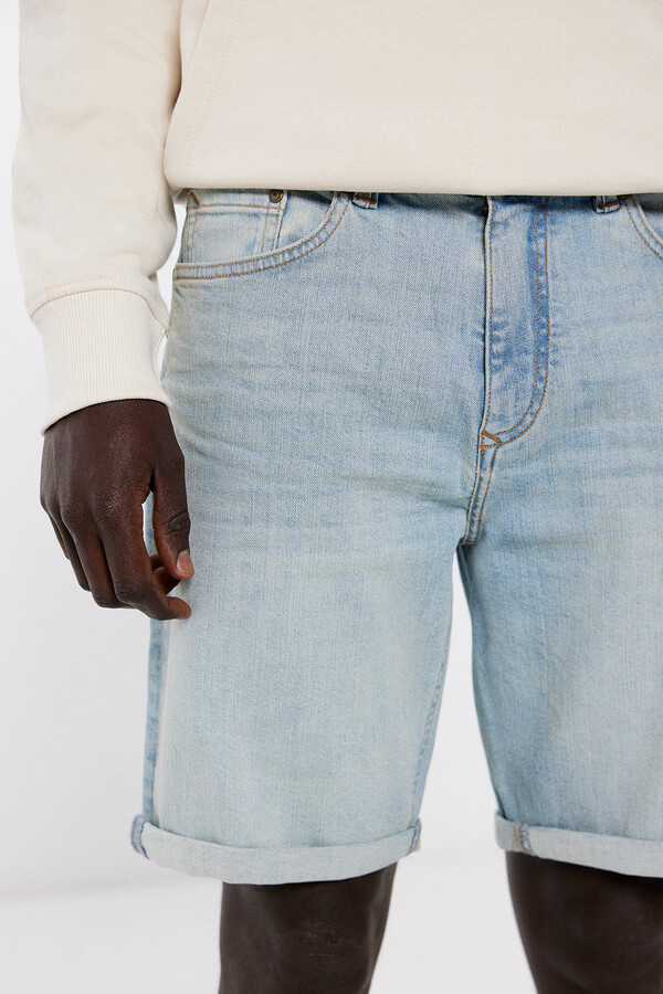 Springfield Bermuda denim slim turquesa