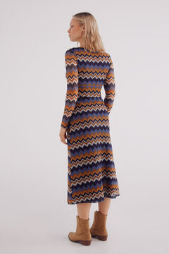 Springfield Vestido zigzag crochet marino