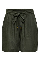 Only Shorts de lino cintura ajustable gris