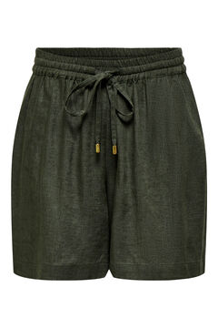 Springfield Shorts de lino cintura ajustable gris