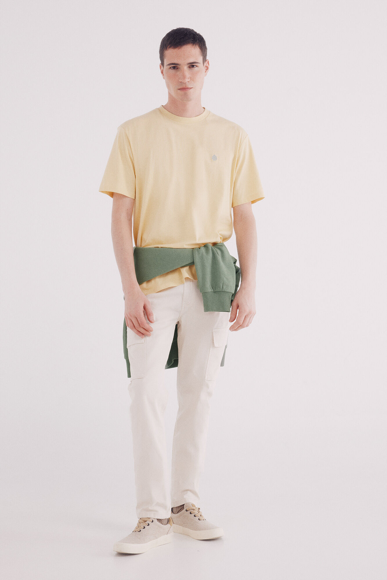 Springfield Playera b&aacute;sica cuello redondo amarillo