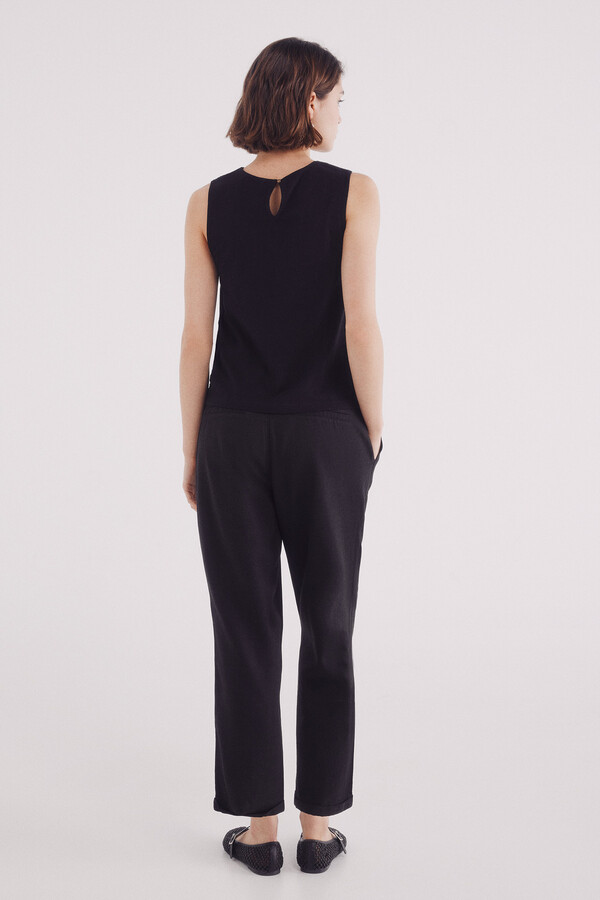 Springfield Pantalones jogger lyocell negro