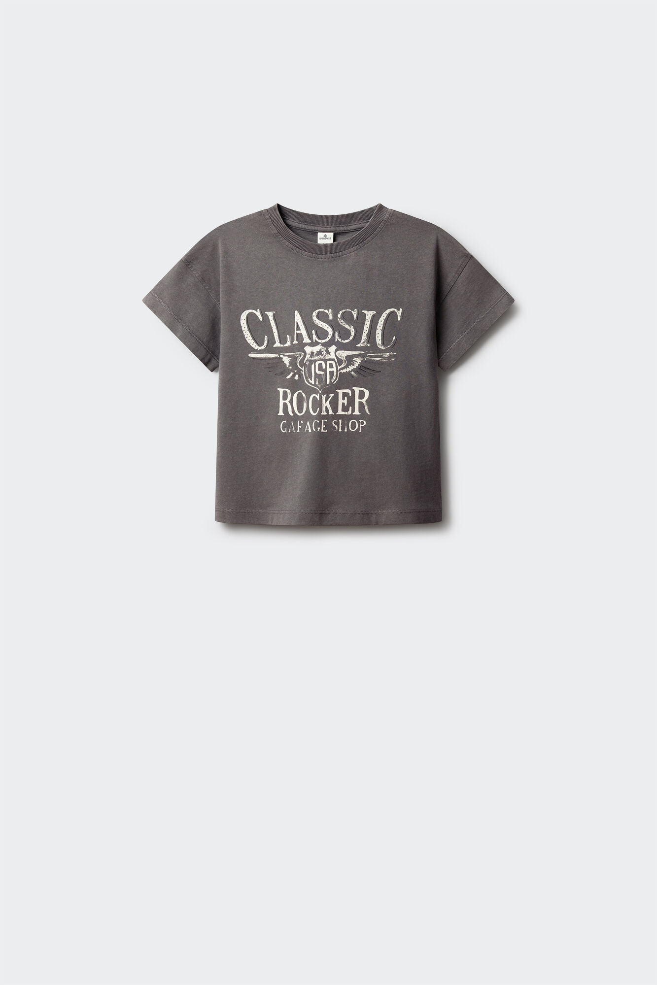 Springfield Kids Playera de manga corta rocker para ni&ntilde;a gris