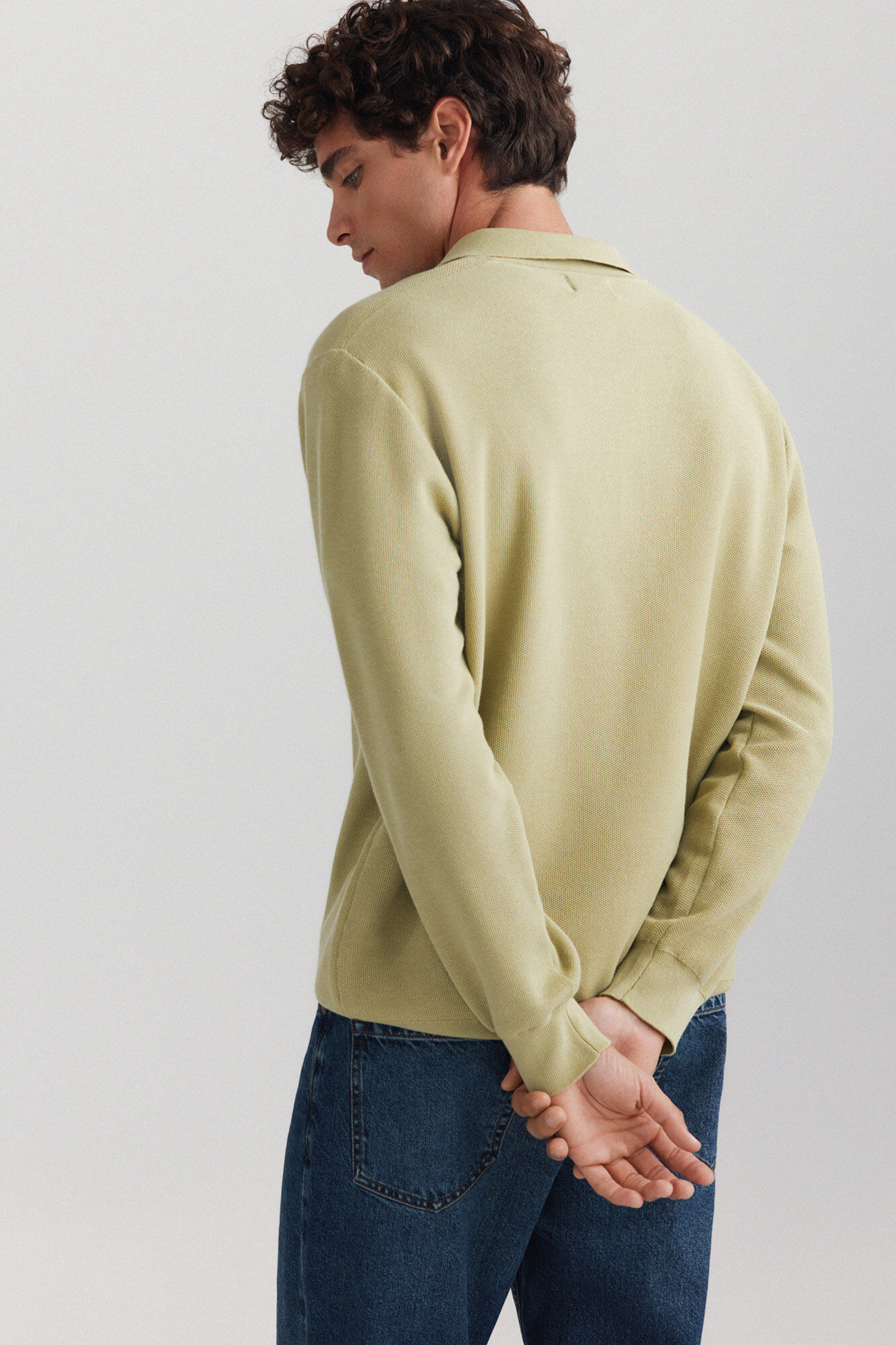 Springfield Polo de estructura con botones kaki