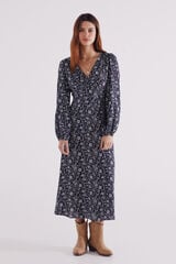 Springfield Vestido midi frunce escote  marino