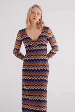 Springfield Vestido zigzag crochet marino