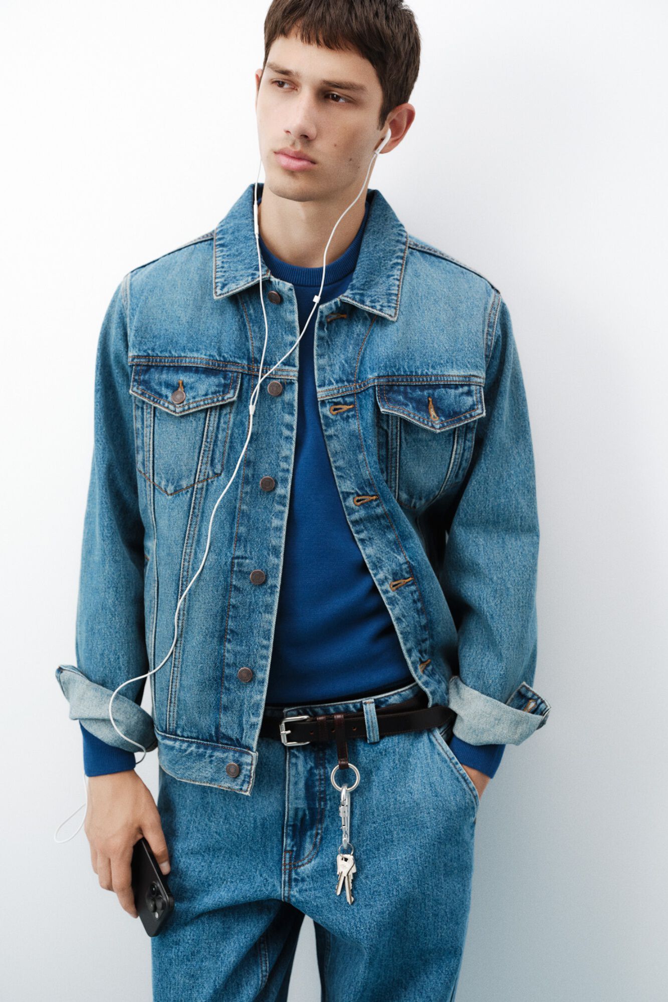 Springfield Pantal&oacute;n chino de mezclilla azul