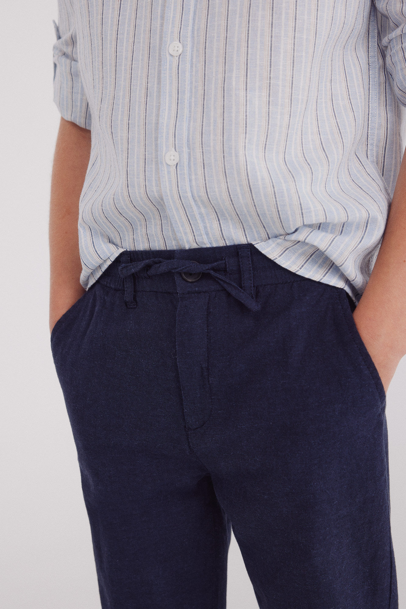 Springfield Kids Pantalon chino lino ni&ntilde;o azulado