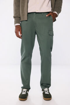 Springfield Pantalón cargo confort slim fit verde