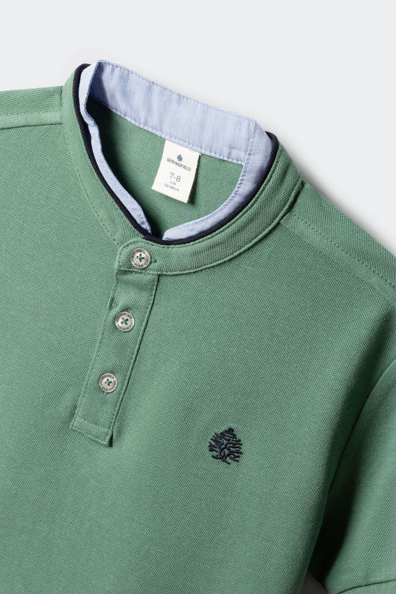 Springfield Kids Polo cuello mao de chambray para ni&ntilde;o verde