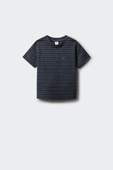 Springfield Playera textura rayas niño azul