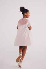 Springfield Vestido cuello crochet niña rosa