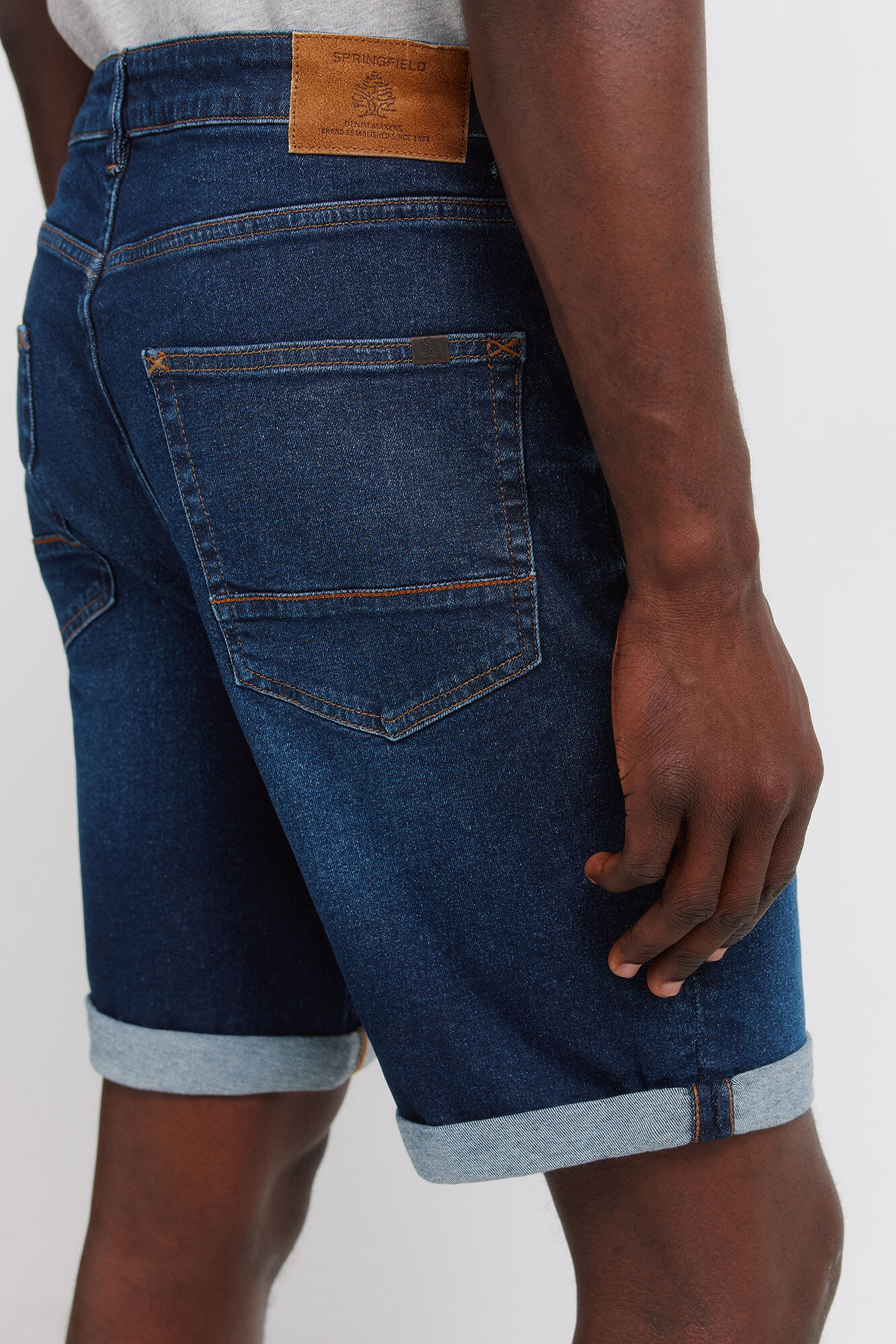 Springfield Bermudas ligeras slim fit de mezclilla azul