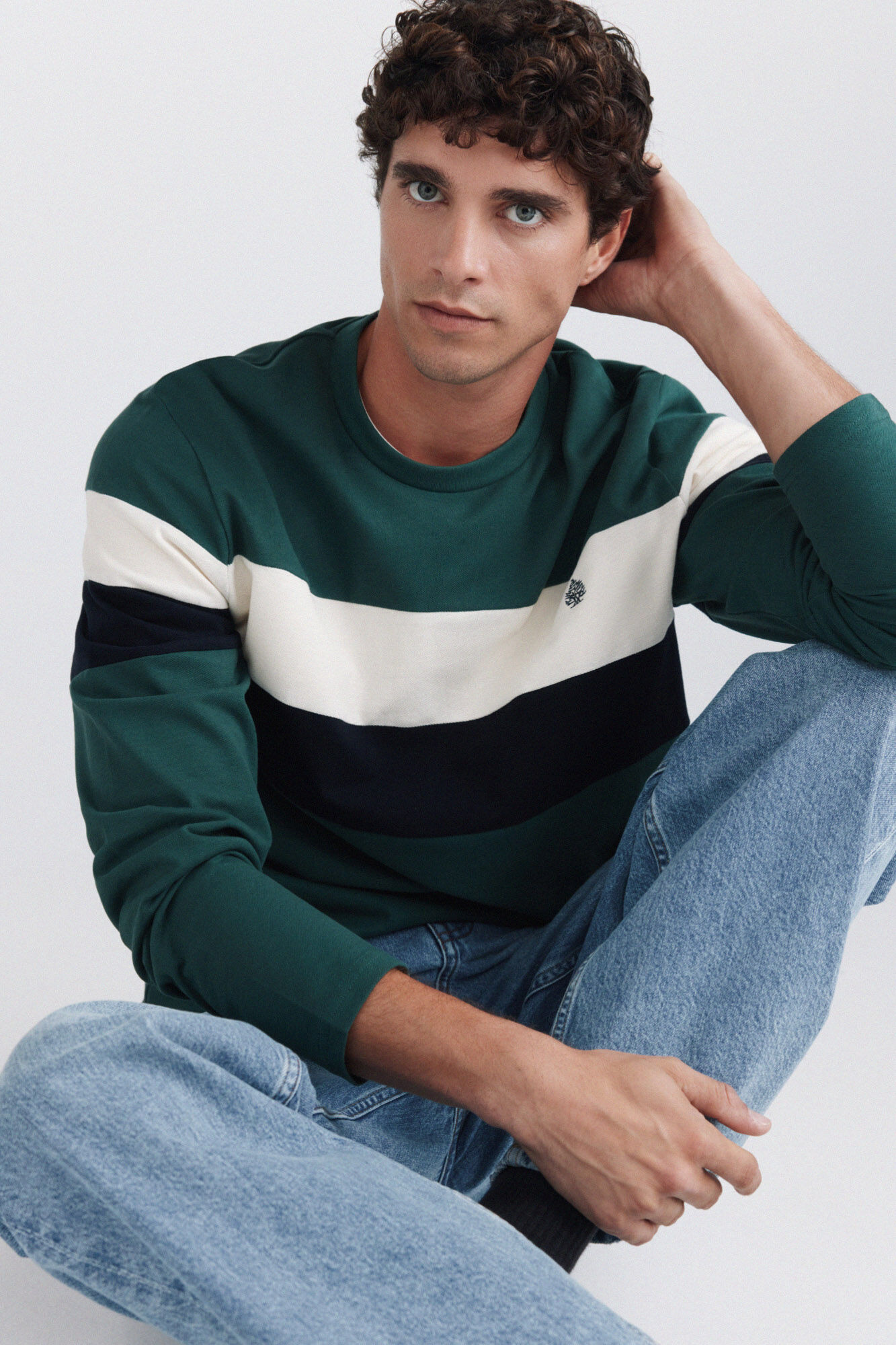 Springfield Playera manga larga de piqu&eacute; con cortes