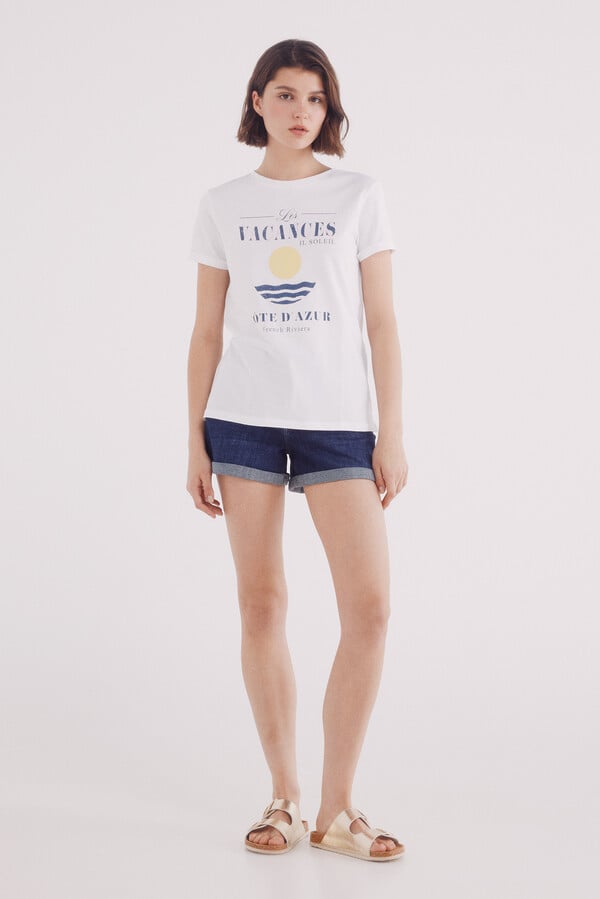 Springfield Playera "Vacances Côte d´Azur" natural