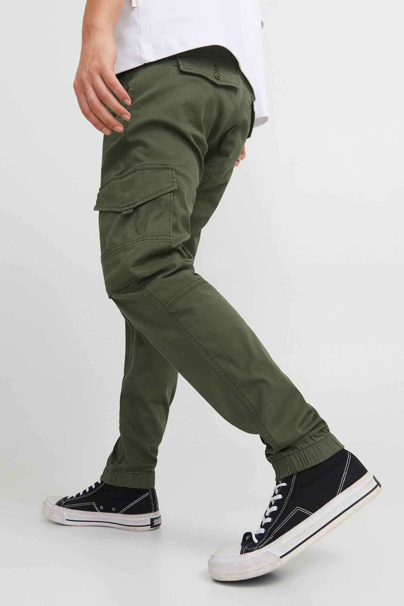 Jack & Jones Pantal&oacute;n cargo de algod&oacute;n verde