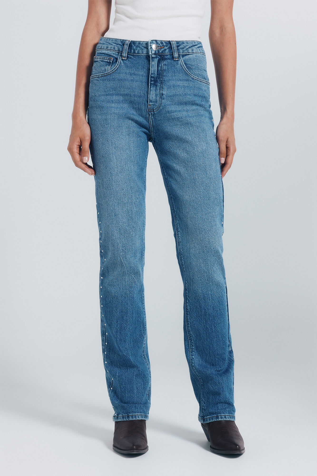 Springfield Jeans straight tachuelas azul