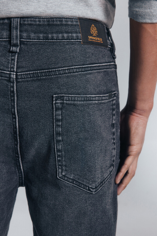 Springfield Jeans ajustados con lavado gris oscuro gris