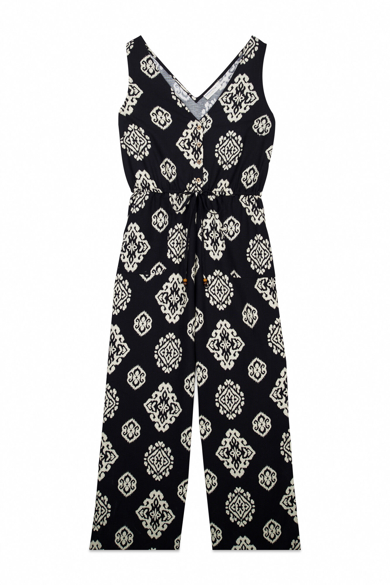 Springfield Jumpsuit sin mangas estampado negro