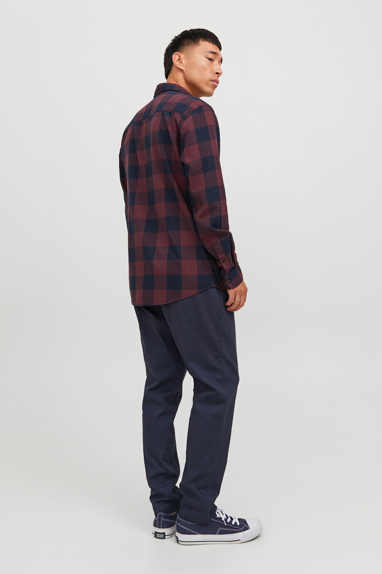 Jack & Jones Camisa slim a cuadros rojo