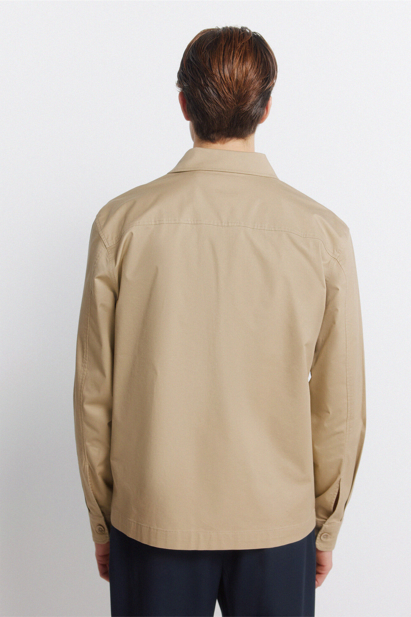 Springfield Sobrecamisa ligera con bolsillos overshirt fit beige