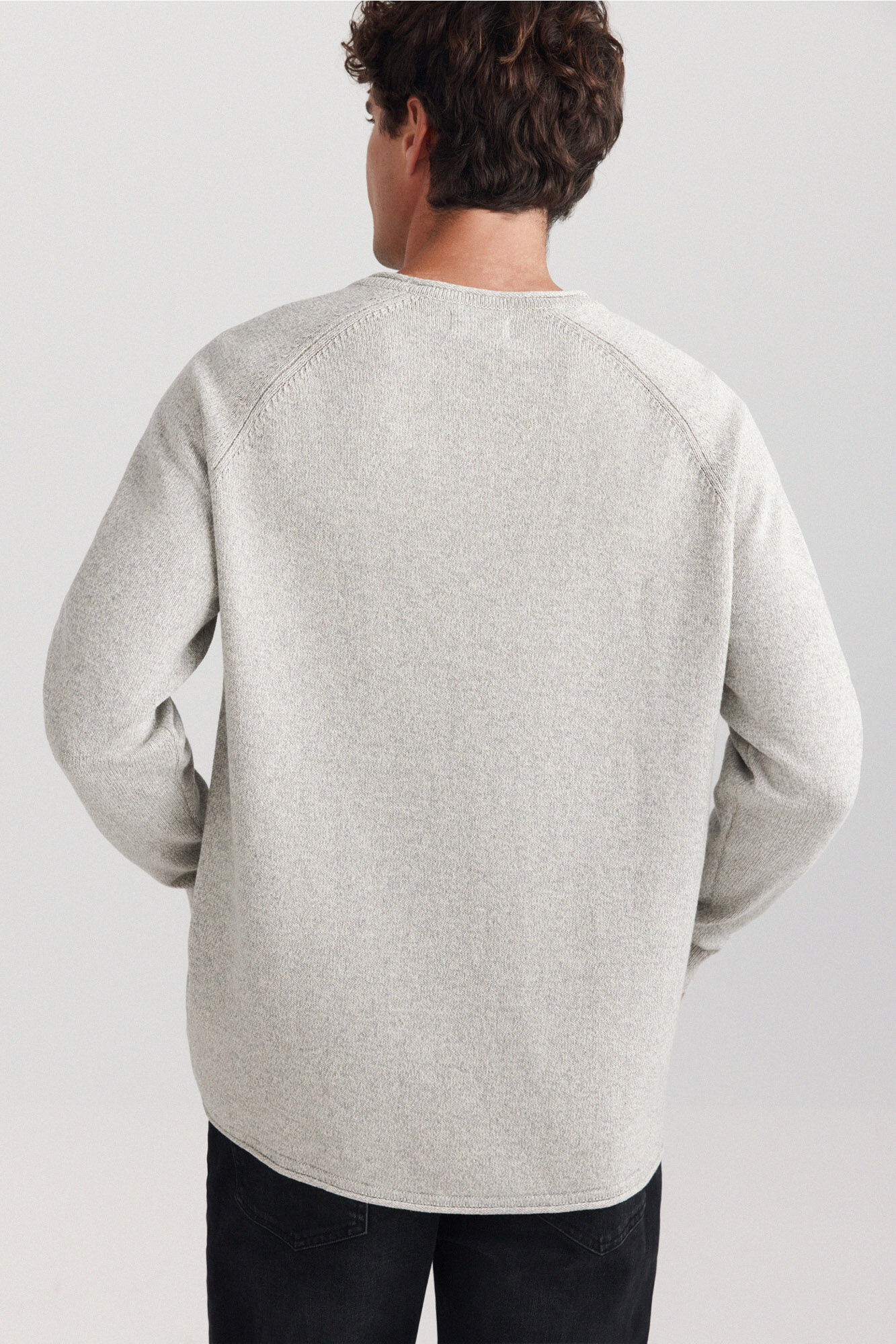 Springfield Su&eacute;ter liso con trenzado y cuello alto gris