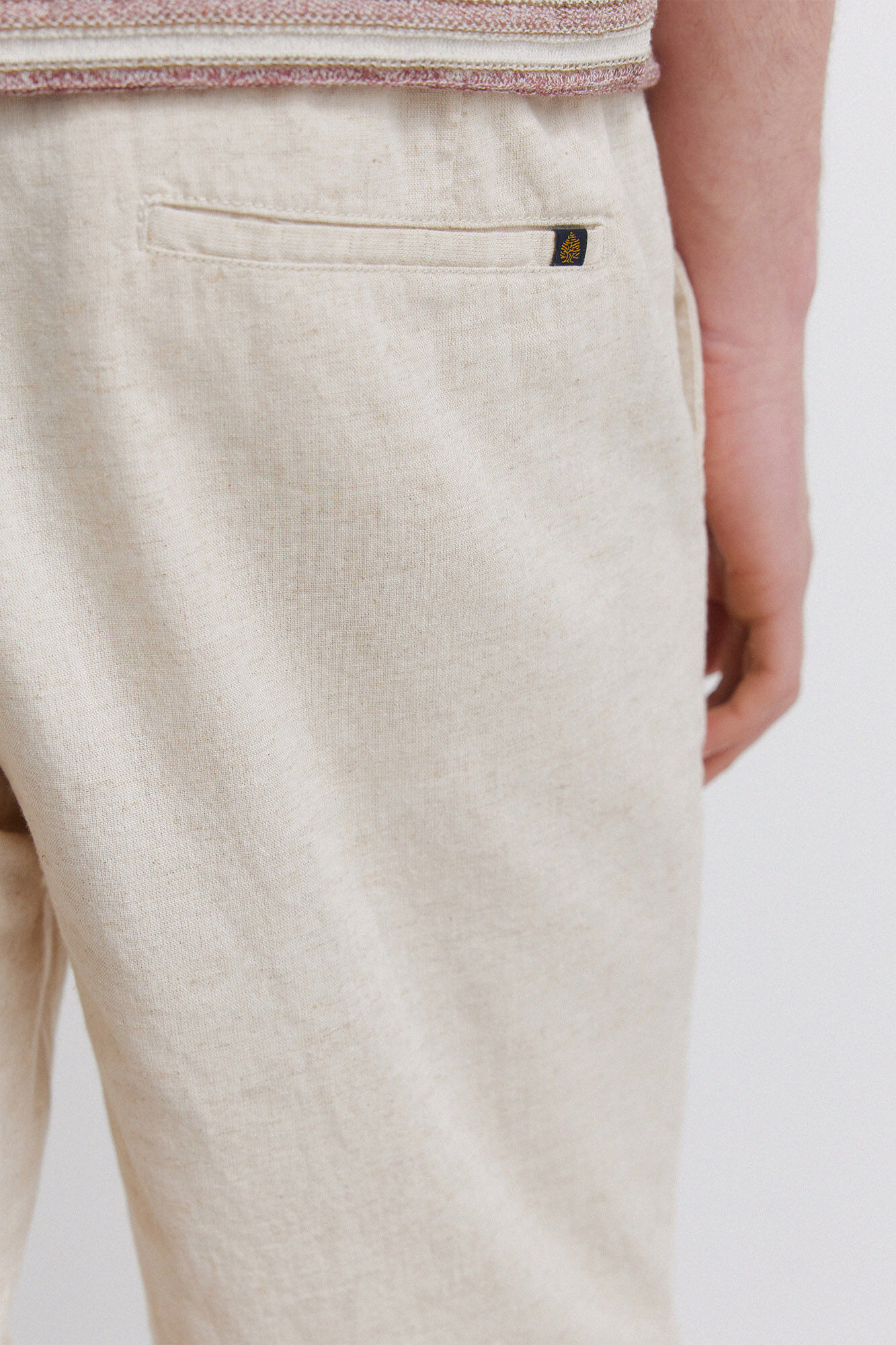Springfield Bermudas de lino comfort slim fit blanco