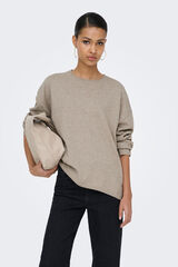 Only Su&eacute;ter de cuello redondo beige