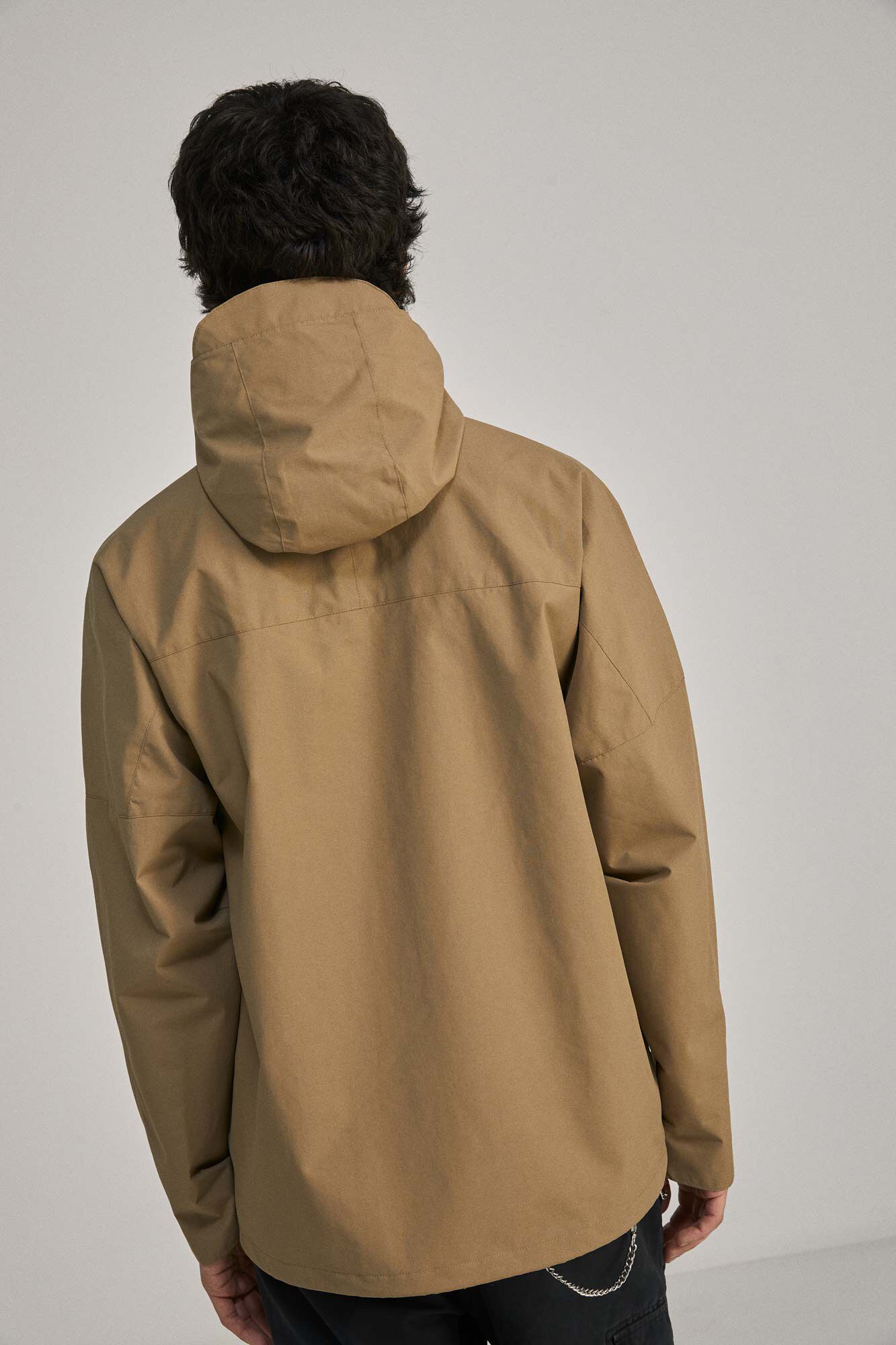 Springfield Parka t&eacute;cnica capucha beige