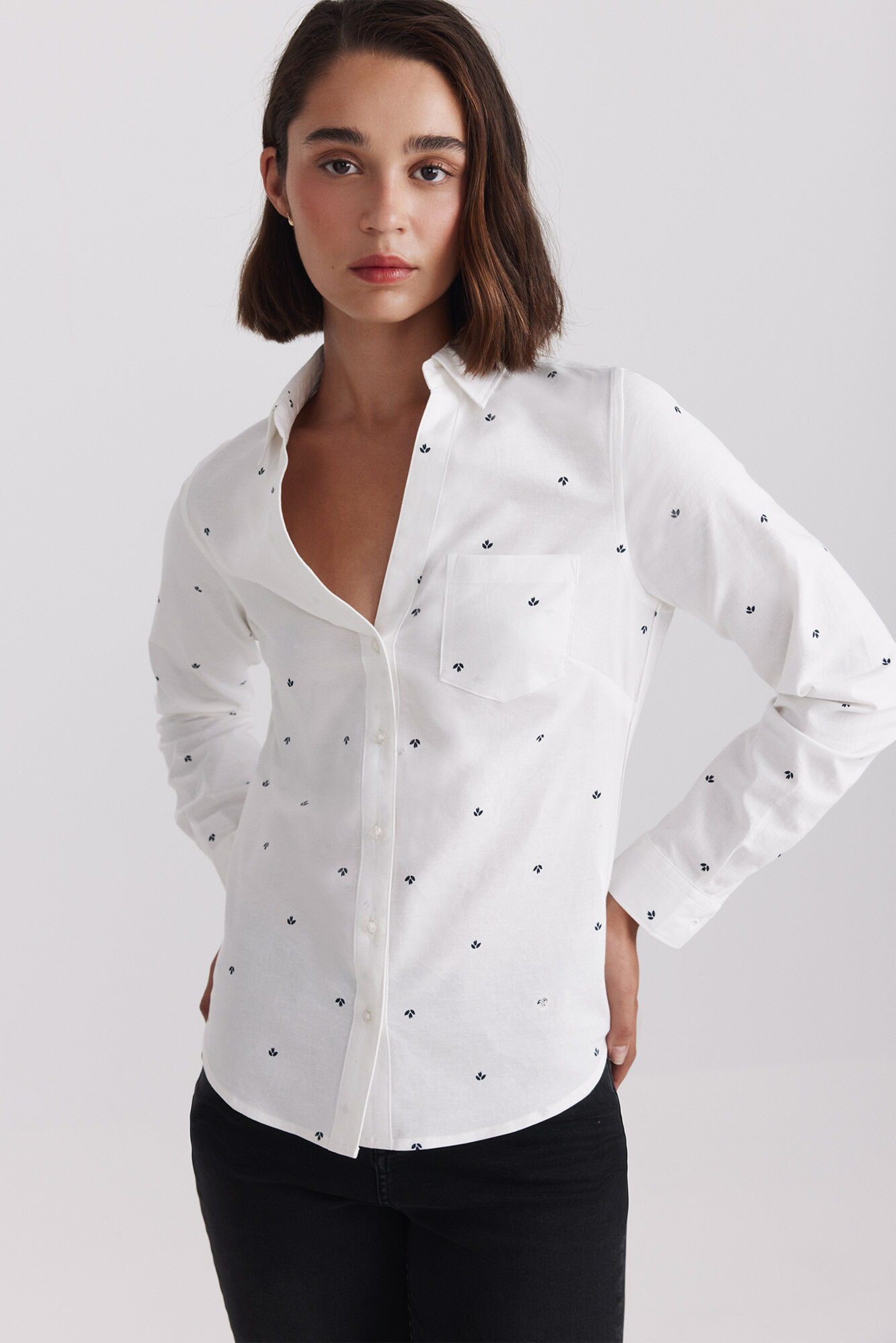 Springfield Camisa oxford semi abierta