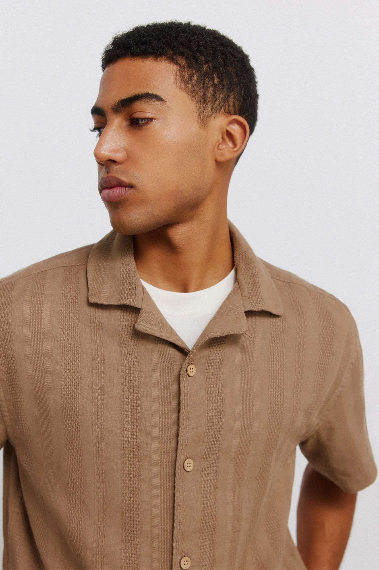 Springfield Camisa bowling manga corta de jacquard