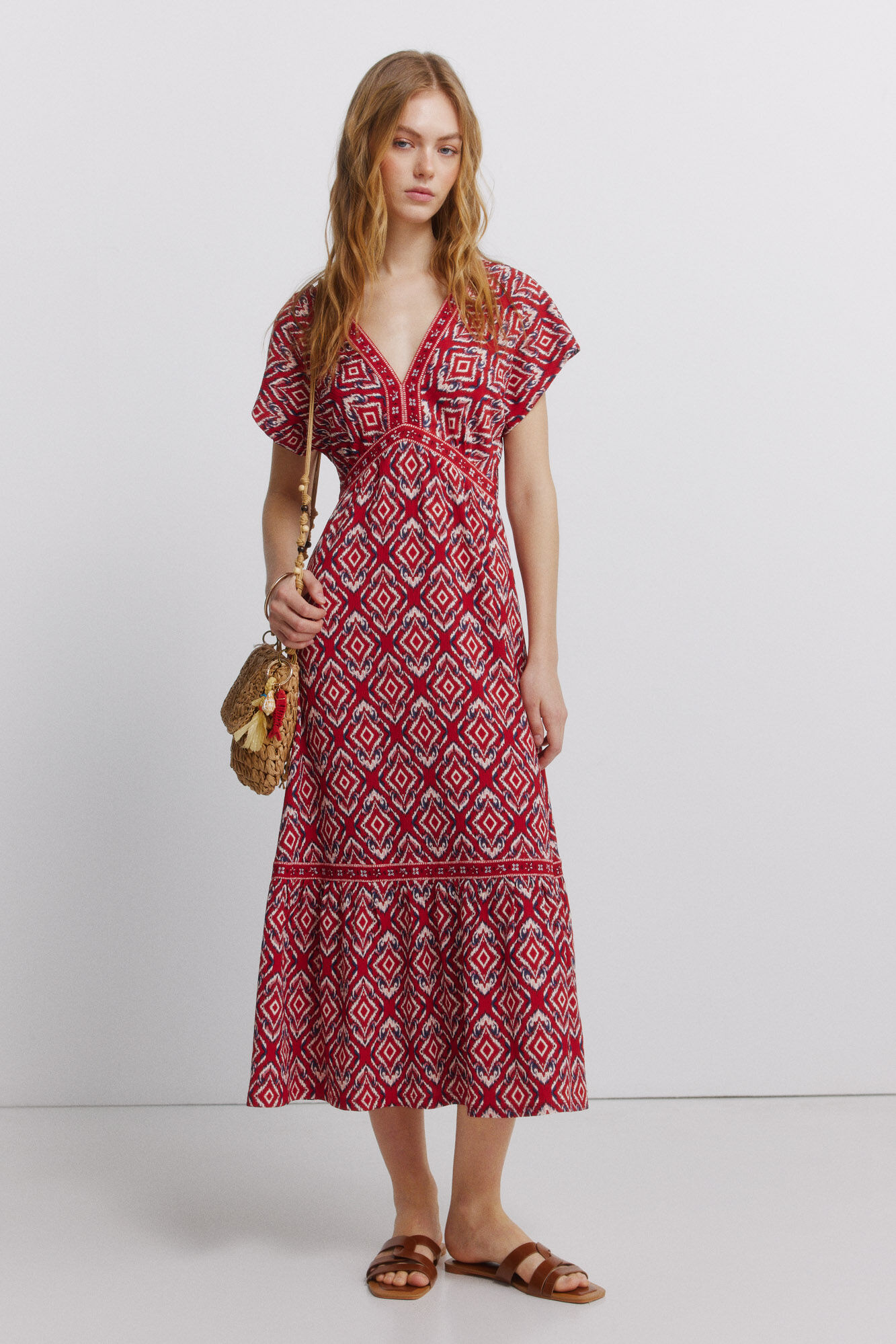Springfield Vestido estampado cenefa estampado