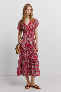 Springfield Vestido estampado cenefa