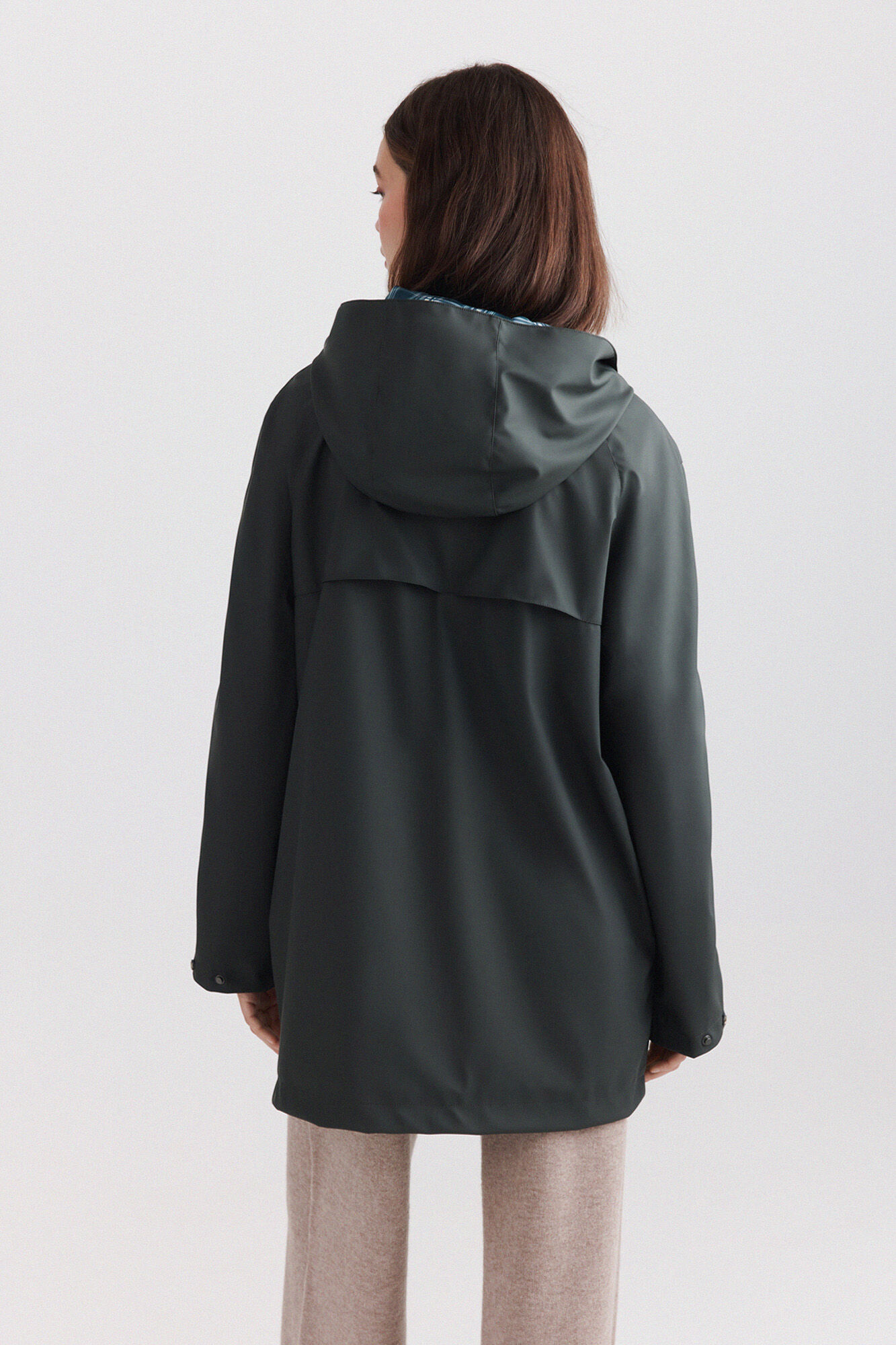 Springfield Chamarra impermeable con capucha verde