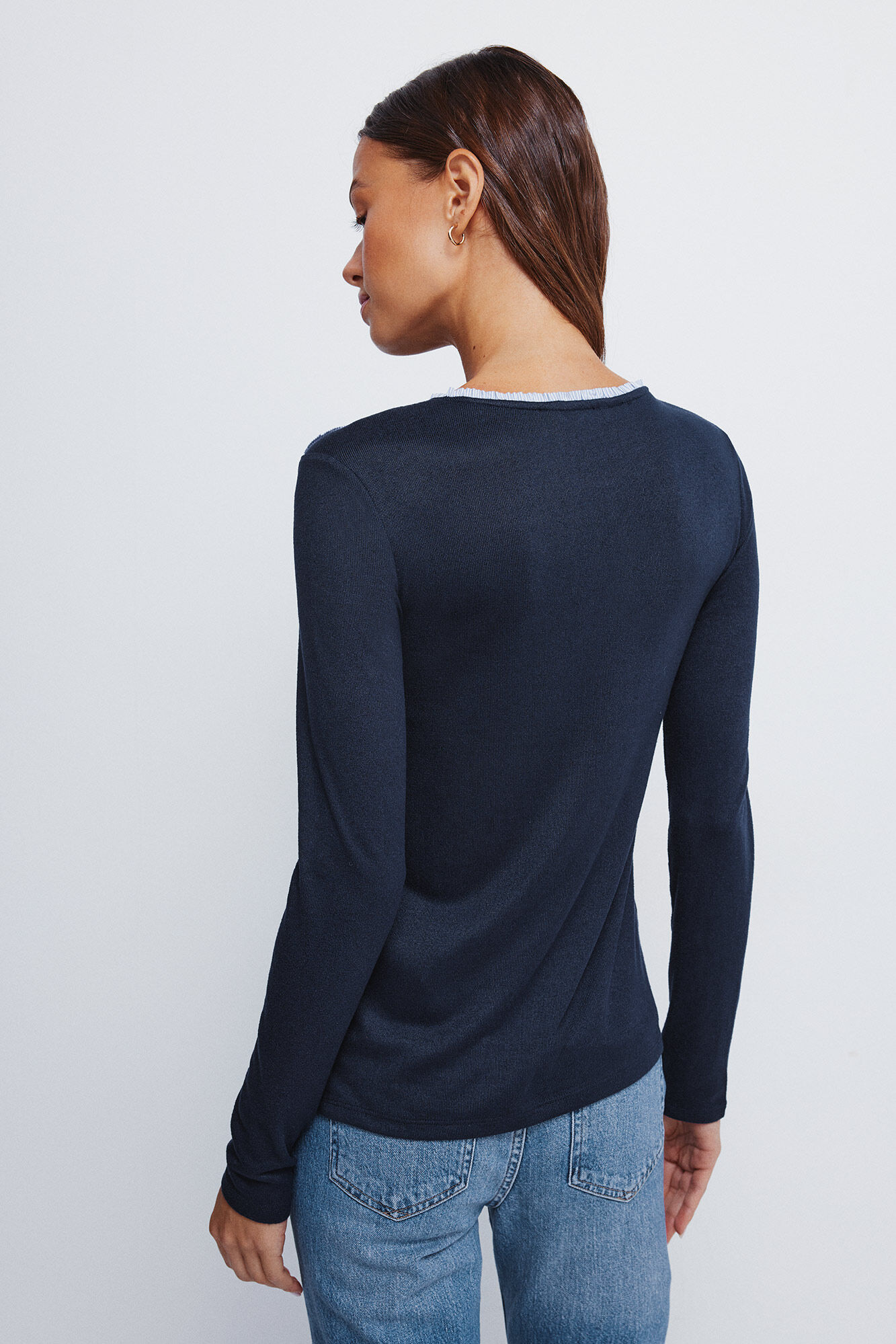 Springfield Playera con cuello y botones en los cuello  marino