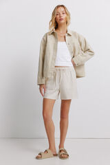 Springfield Short con el&aacute;stico en la cintura beige