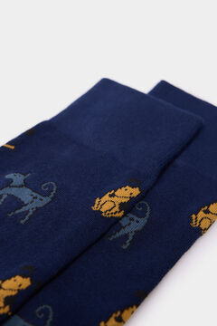 Springfield Calcetín jacquard perros azul