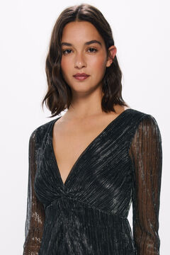 Springfield Vestido corto lurex negro