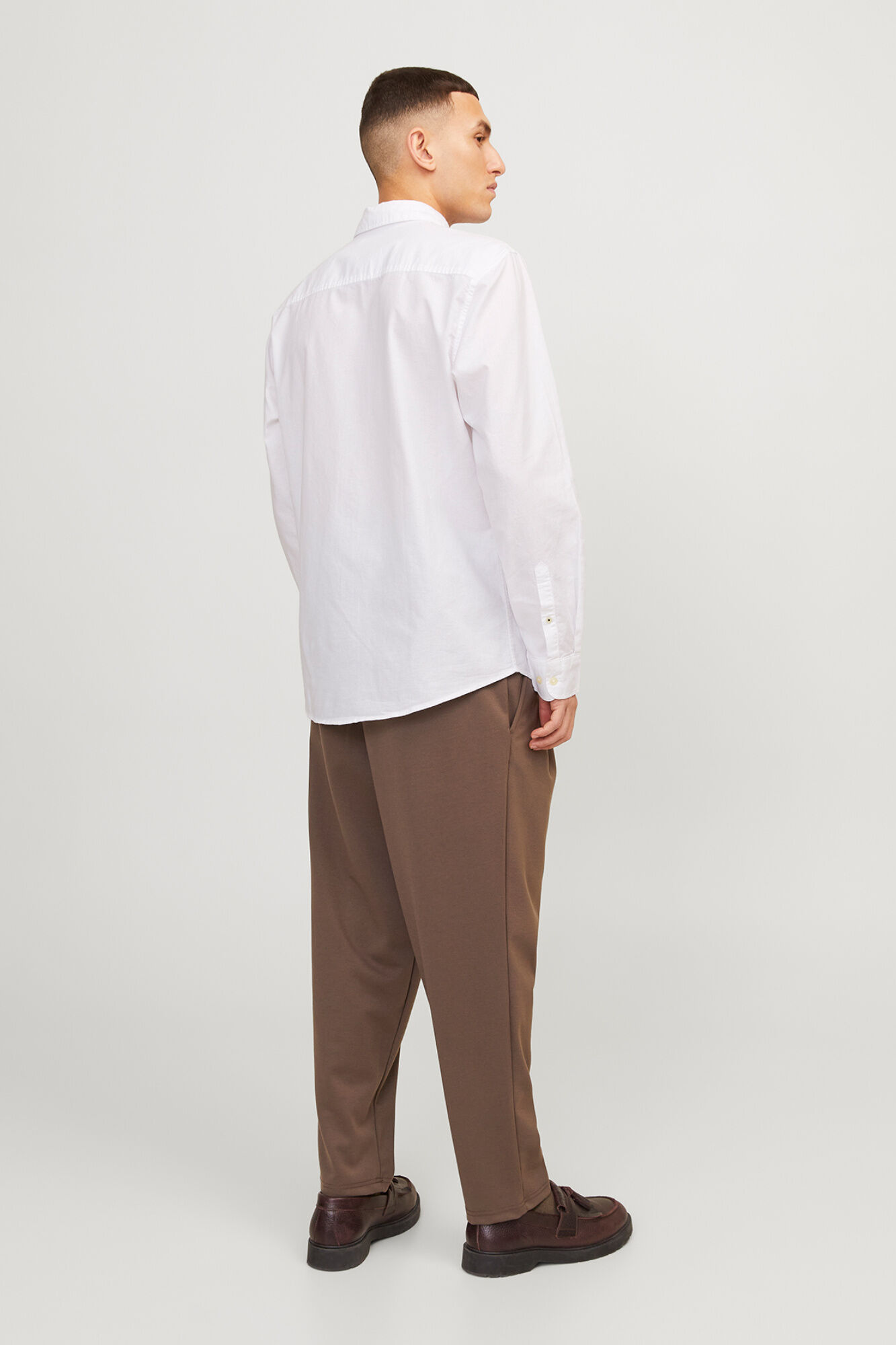 Jack & Jones Camisa oxford de algod&oacute;n natural