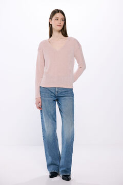 Springfield Playera chenilla hombros crochet rosa