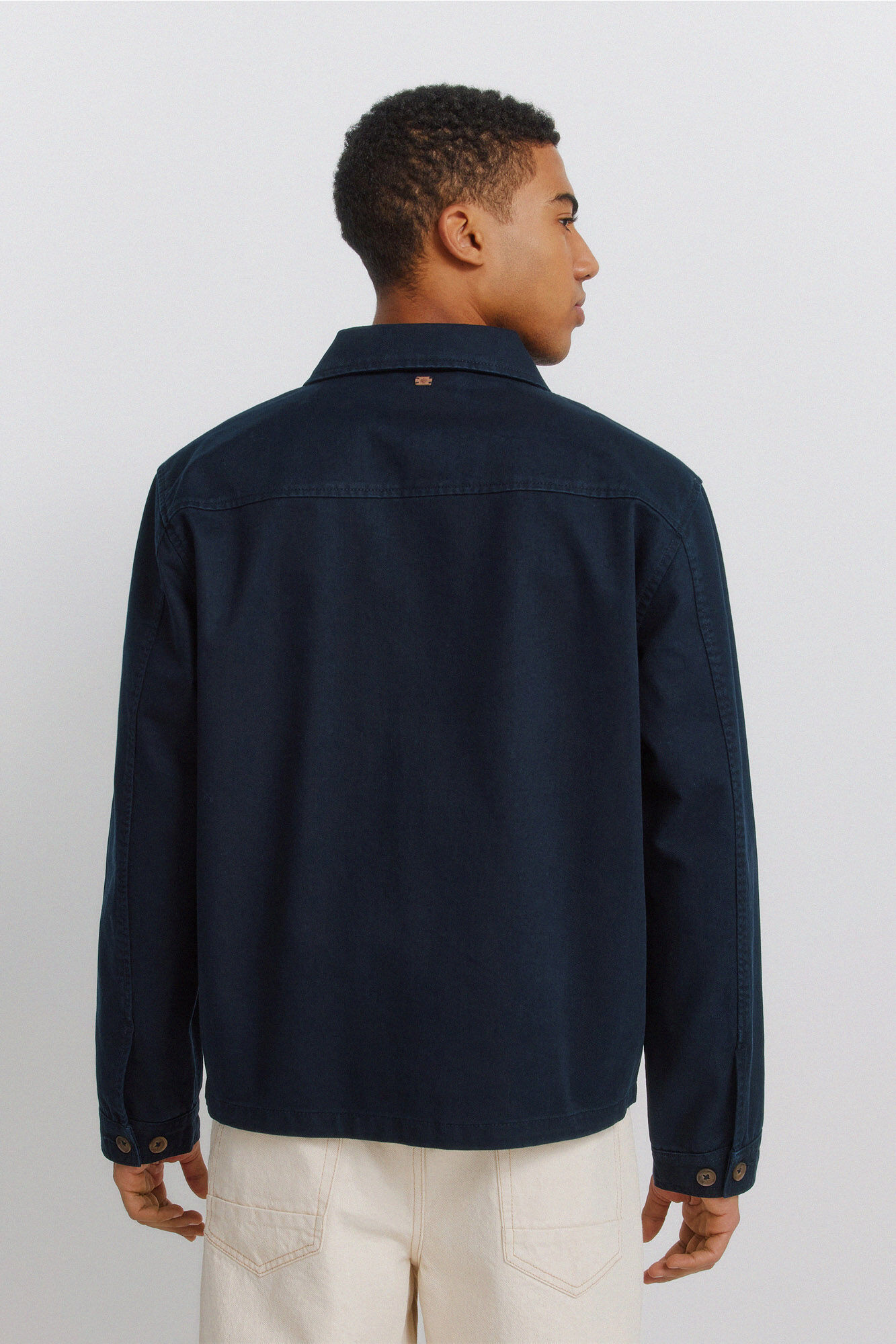 Springfield Sobrecamisa overshirt fit de algod&oacute;n azul