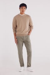 Springfield Pantalón slim fit de 5 bolsillo kaki