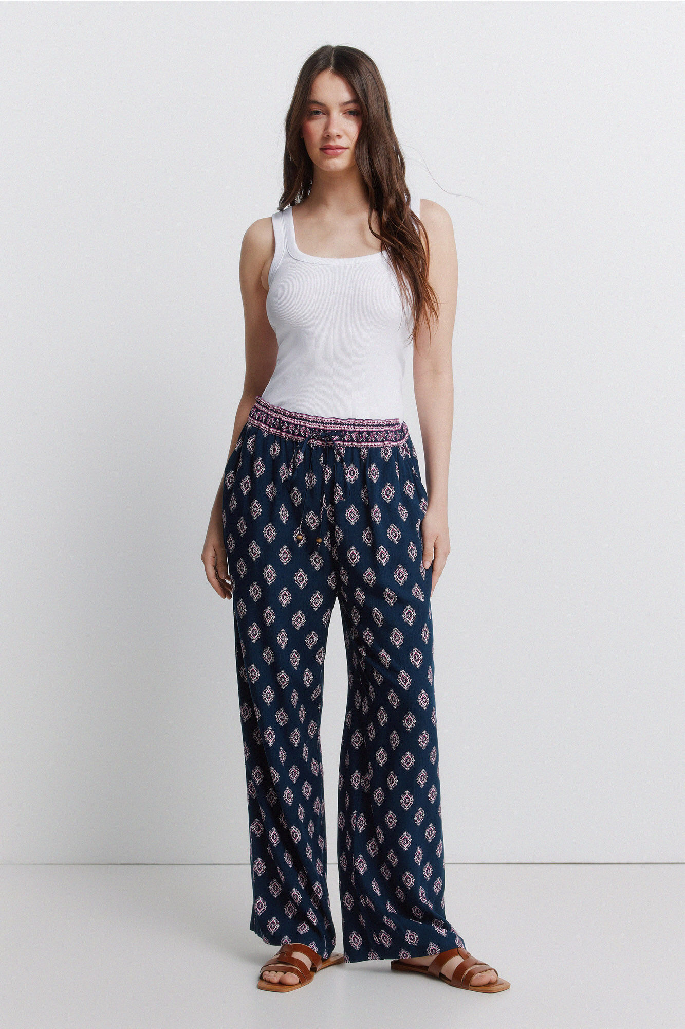 Springfield Pantal&oacute;n fluido estampado