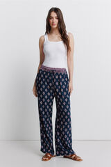 Springfield Pantal&oacute;n fluido estampado marino