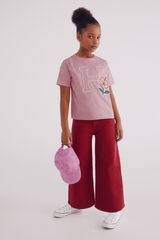 Springfield Playera detalle cordón niña fucsia