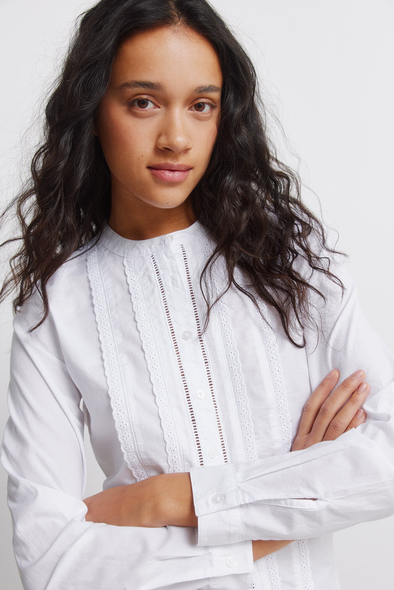 Springfield Camisa rom&aacute;ntica encaje natural