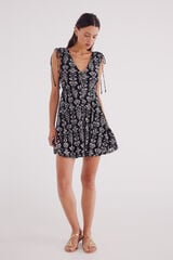 Springfield Vestido corto estampado étnico negro