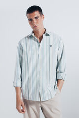 Springfield Camisa oxford ligero rayas verde